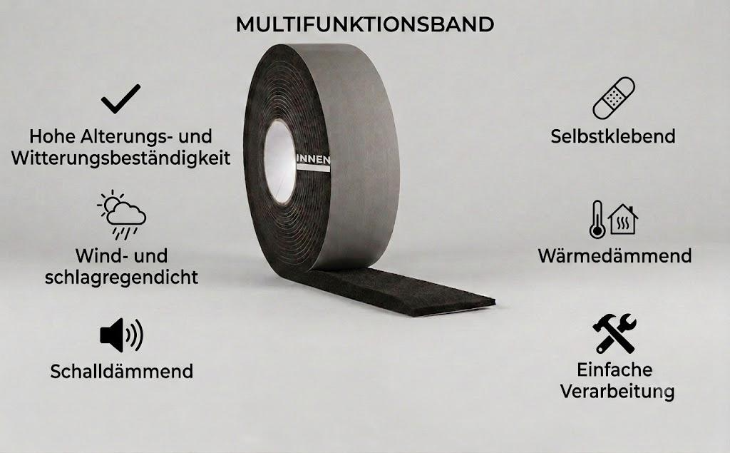 Multifunktionsdichtband 65/15-30 mm, schwarz, 3m Multifunktionsdichtband 65/15-30 mm, schwarz, 3m
