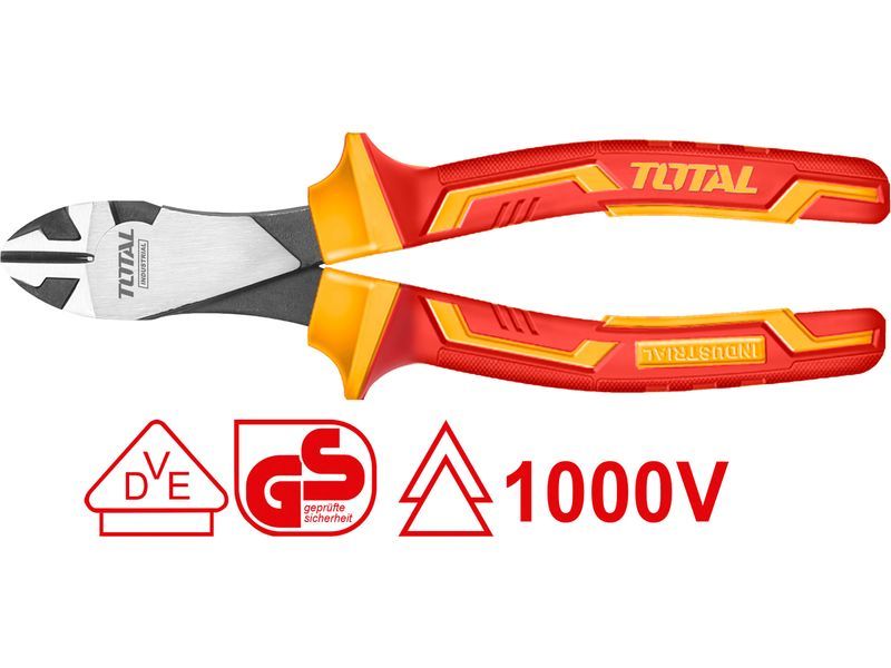 Total Elektriker-Seitenspaltzange, robust, 180 mm, industriell Total Elektriker-Seitenspaltzange, robust, 180 mm, industriell